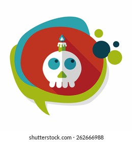 skeleton flat icon with long shadow,eps10