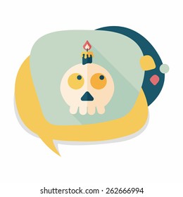 skeleton flat icon with long shadow,eps10