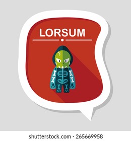 skeleton flat icon with long shadow,eps10