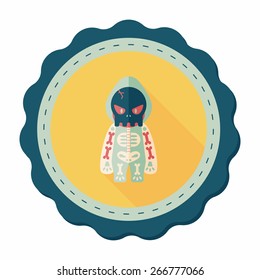 skeleton flat icon with long shadow,eps10