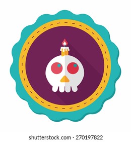 skeleton flat icon with long shadow,eps10