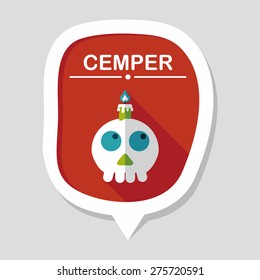 skeleton flat icon with long shadow,eps10
