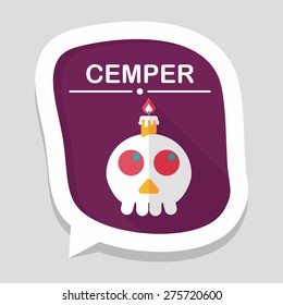skeleton flat icon with long shadow,eps10
