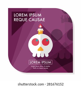 skeleton flat icon with long shadow,eps10
