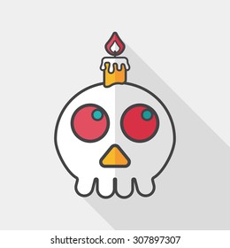 skeleton flat icon with long shadow,eps10