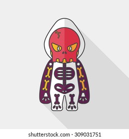 skeleton flat icon with long shadow,eps10