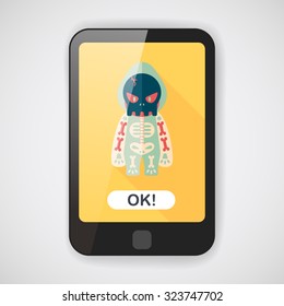 skeleton flat icon with long shadow,eps10