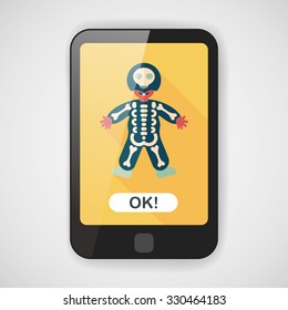 skeleton flat icon with long shadow,eps10