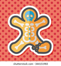skeleton flat icon with long shadow,eps10