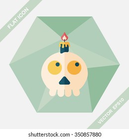 skeleton flat icon with long shadow,eps10