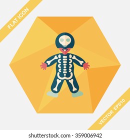 skeleton flat icon with long shadow,eps10