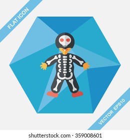 skeleton flat icon with long shadow,eps10
