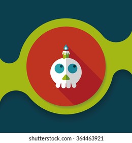 skeleton flat icon with long shadow,eps10