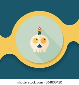 skeleton flat icon with long shadow,eps10