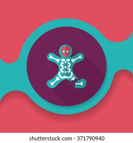 skeleton flat icon with long shadow,eps10