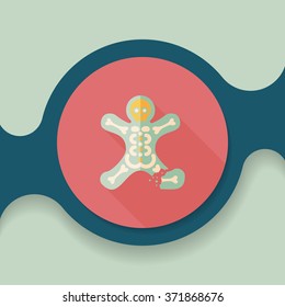 skeleton flat icon with long shadow,eps10