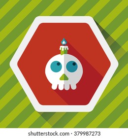 skeleton flat icon with long shadow,eps10