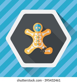 skeleton flat icon with long shadow,eps10