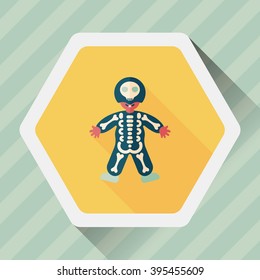 skeleton flat icon with long shadow,eps10