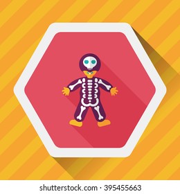 skeleton flat icon with long shadow,eps10