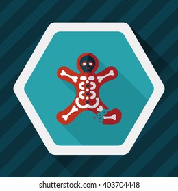 skeleton flat icon with long shadow,eps10