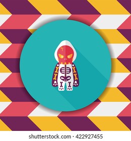 skeleton flat icon with long shadow,eps10