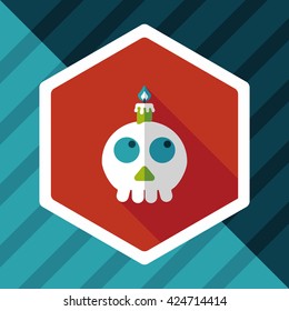 skeleton flat icon with long shadow,eps10
