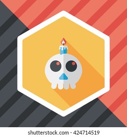 skeleton flat icon with long shadow,eps10