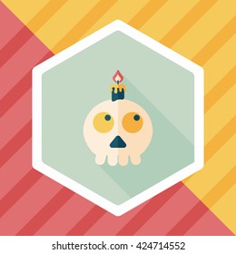 skeleton flat icon with long shadow,eps10