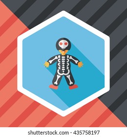 skeleton flat icon with long shadow,eps10