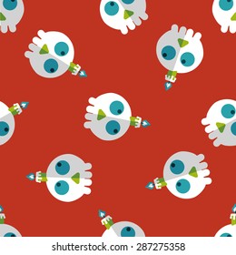 skeleton flat icon,eps10 seamless pattern background