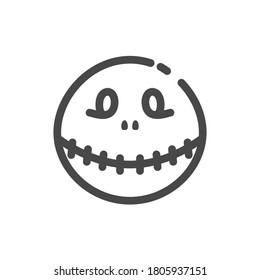 icono de halloween con esqueleto de contorno plano
