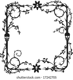 Skeleton frame with natural grunge elements. One color.