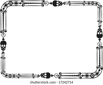 Skeleton frame with natural grunge elements. One color.