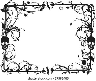 Skeleton frame with natural grunge elements. One color.