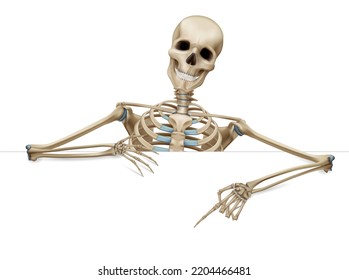 Skeleton Gesture Realistic Composition Half Skeletal Stock Vector ...