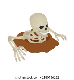 Skeleton ground icon. Isometric of skeleton ground vector icon for web design isolated on white background