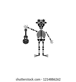 skeleton guitar icon. Element of day dead icon for mobile concept and web apps. Detailed skeleton guitar icon can be used for web and mobile