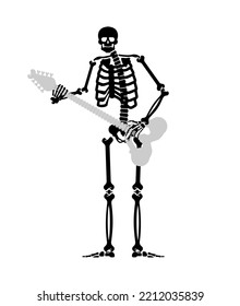 Skeleton Guitar Skeleton Musician Electric Guitar Stock Vector (Royalty ...