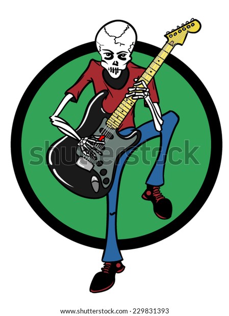 Skeleton Guitar Player Stock Vector (Royalty Free) 229831393