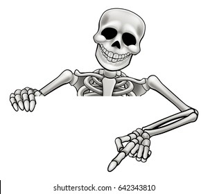 A skeleton Halloween cartoon