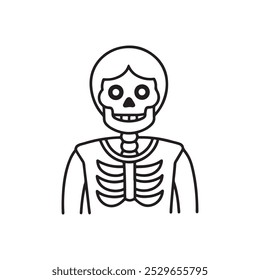 Skeleton for Halloween icon, Halloween skeleton logo, Vector Art Skeleton, Halloween skeleton icon vector illustration on white background.