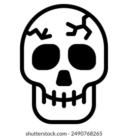 Skeleton halloween object icon illustration