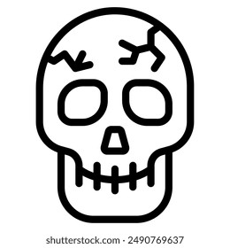 Skeleton halloween object icon illustration