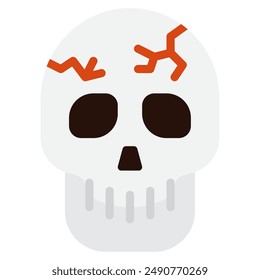 Skeleton halloween object icon illustration