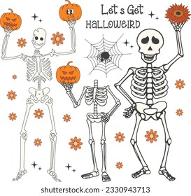 Skeleton Halloween Sublimation Design Bundle svg