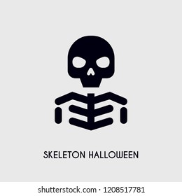 Skeleton Halloween vector icon