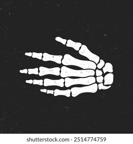 Skeleton hand, bone fingers, hand reaching. Halloween vector clipart.