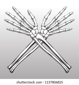Skeleton hand with bones