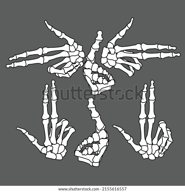 Skeleton\
Hand Character Gun vector art, Logo and\
Icon